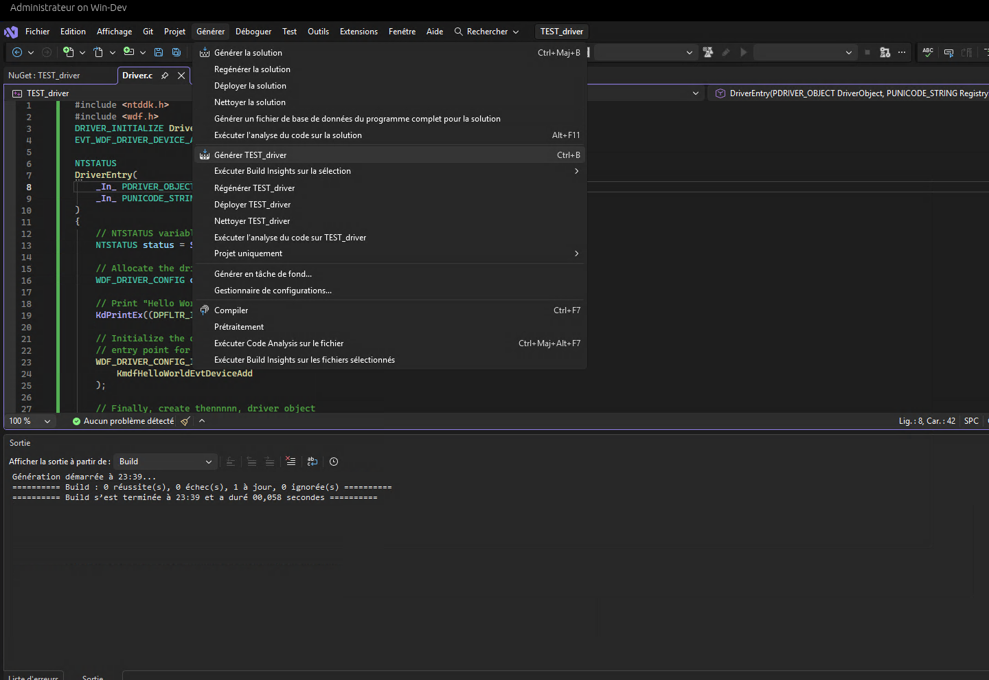 VS — Build Solution menu