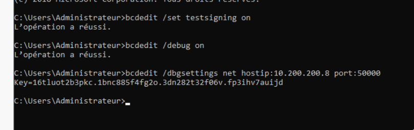 Target VM — debug mode configured